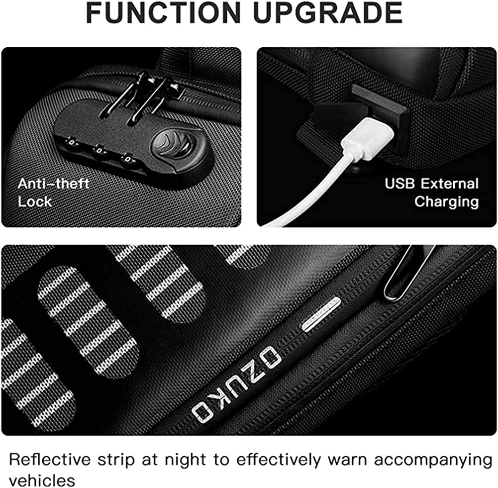 Anti Theft Sling Bag Shoulder Crossbody Backpack Waterproof Chest Bag with USB Charging Port Lightweight Casual Daypack - Image 4